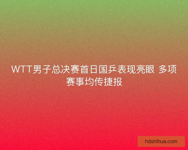 WTT男子总决赛首日国乒表现亮眼 多项赛事均传捷报